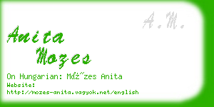 anita mozes business card